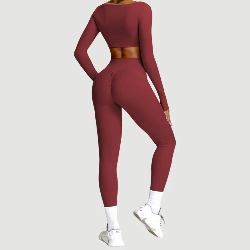 Yoga Set Alara – Sports Bra/Long Sleeve & Leggings/Shorts