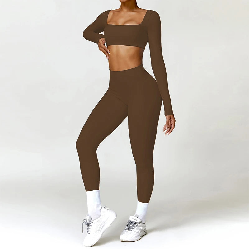 Yoga Set Alara – Sports Bra/Long Sleeve & Leggings/Shorts