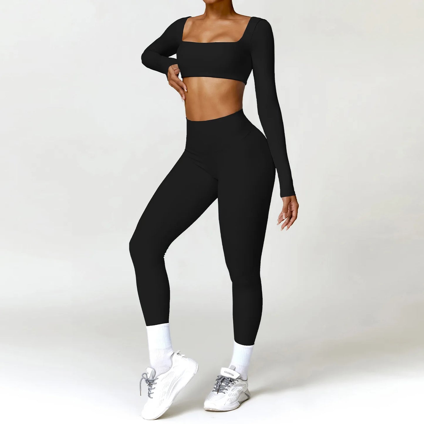 Yoga Set Alara – Sports Bra/Long Sleeve & Leggings/Shorts