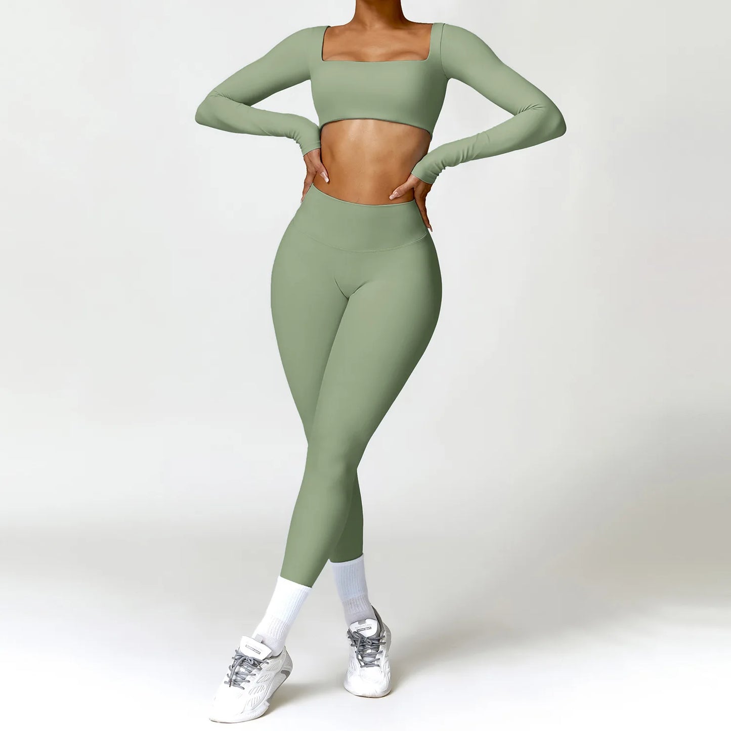 Yoga Set Alara – Sports Bra/Long Sleeve & Leggings/Shorts