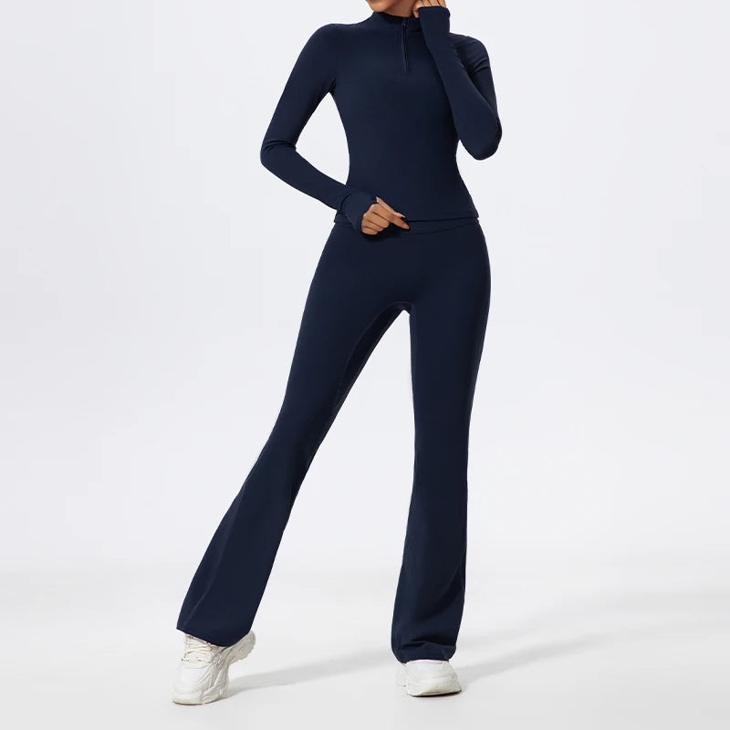 Yoga Set Aurora – Zip Top & Flare Pants