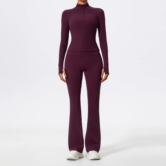 Yoga Set Aurora – Zip Top & Flare Pants