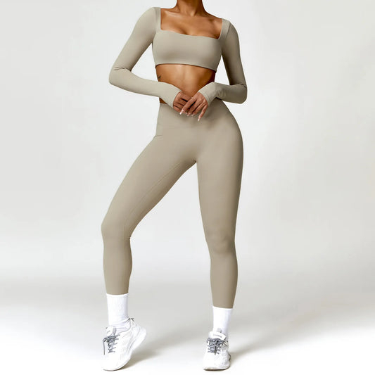 Yoga Set Alara – Sports Bra/Long Sleeve & Leggings/Shorts