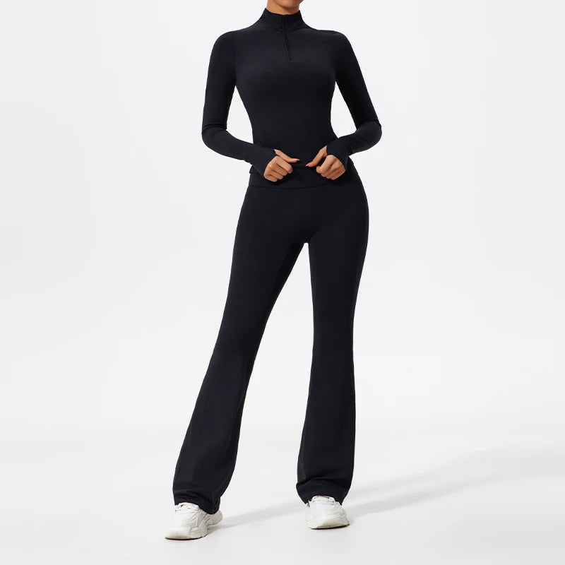 Yoga Set Aurora – Zip Top & Flare Pants